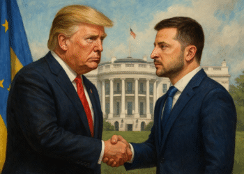Illustration of Donald Trump and Volodymyr Zelensky meeting, symbolizing the upcoming August 18 talks and expectations for US–Ukraine relations."
