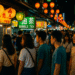 5 Best Taipei Night Markets Every Foodie Must Visit 2 Alt Text: Taipei Shilin Night Market with neon lights, stinky tofu and bubble tea stalls, and crowds of people enjoying street food.