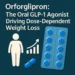 Orforglipron Oral GLP-1 Agonist Shows Strong Weight Loss 2 "Infographic showing Orforglipron, an oral GLP-1 receptor agonist, with visual elements highlighting weight loss, improved metabolism, and patient-friendly oral tablet treatment